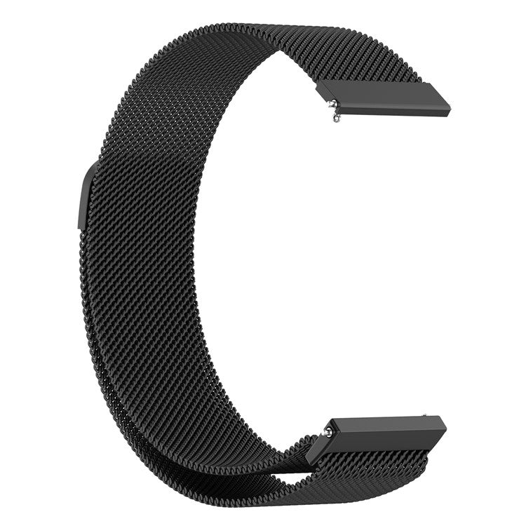 22mm Magnetic Closure Milanese Wristband Watch Strap Replacement for Huawei Watch GT3 46mm/Samsung Gear S3 Frontier/Classic - Black