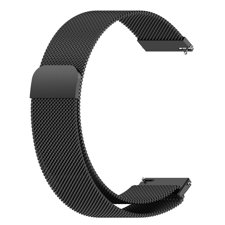 22mm Magnetic Closure Milanese Wristband Watch Strap Replacement for Huawei Watch GT3 46mm/Samsung Gear S3 Frontier/Classic - Black