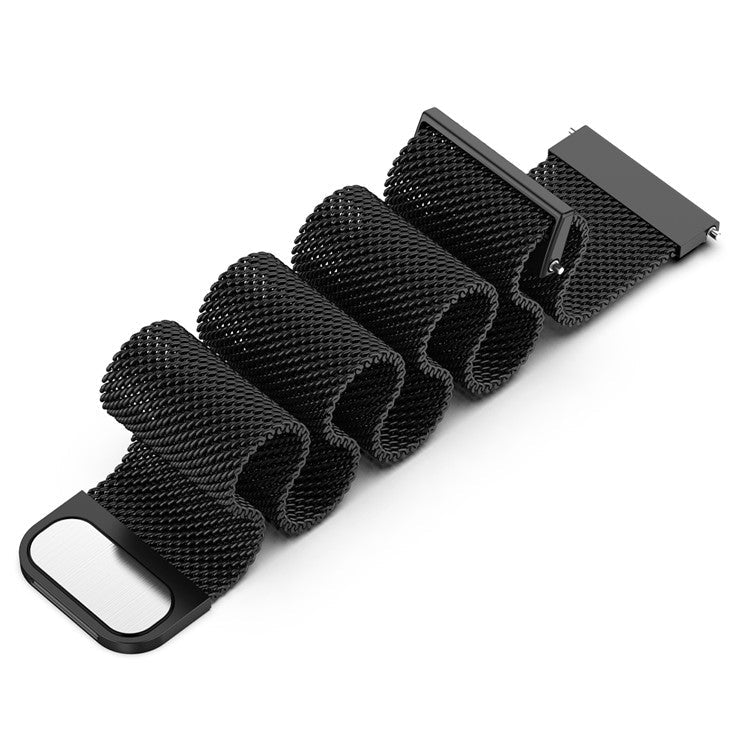 22mm Magnetic Closure Milanese Wristband Watch Strap Replacement for Huawei Watch GT3 46mm/Samsung Gear S3 Frontier/Classic - Black