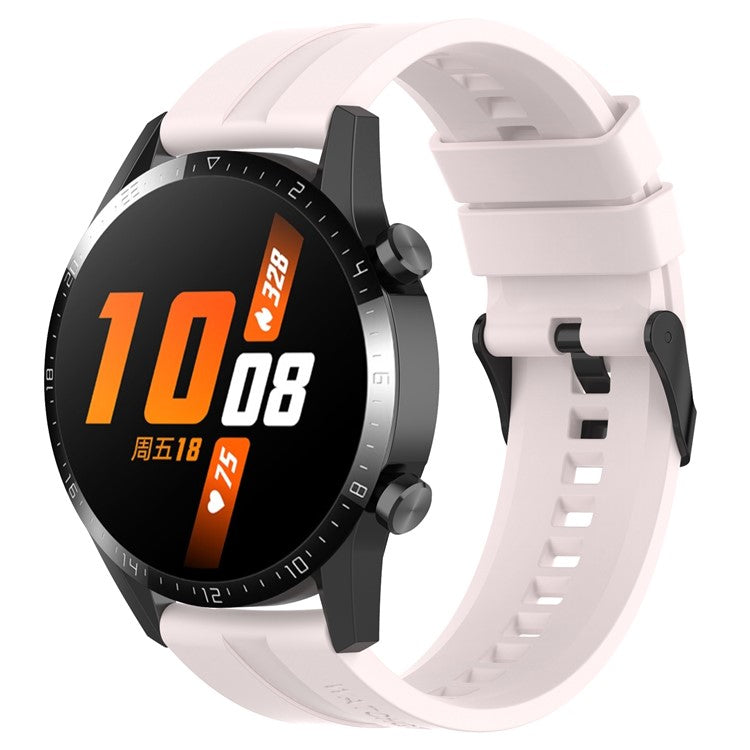 22mm Silicone Watch Strap Wristband with Steel Pin Buckle for Huawei Watch GT3/GT Runner - Light Pink