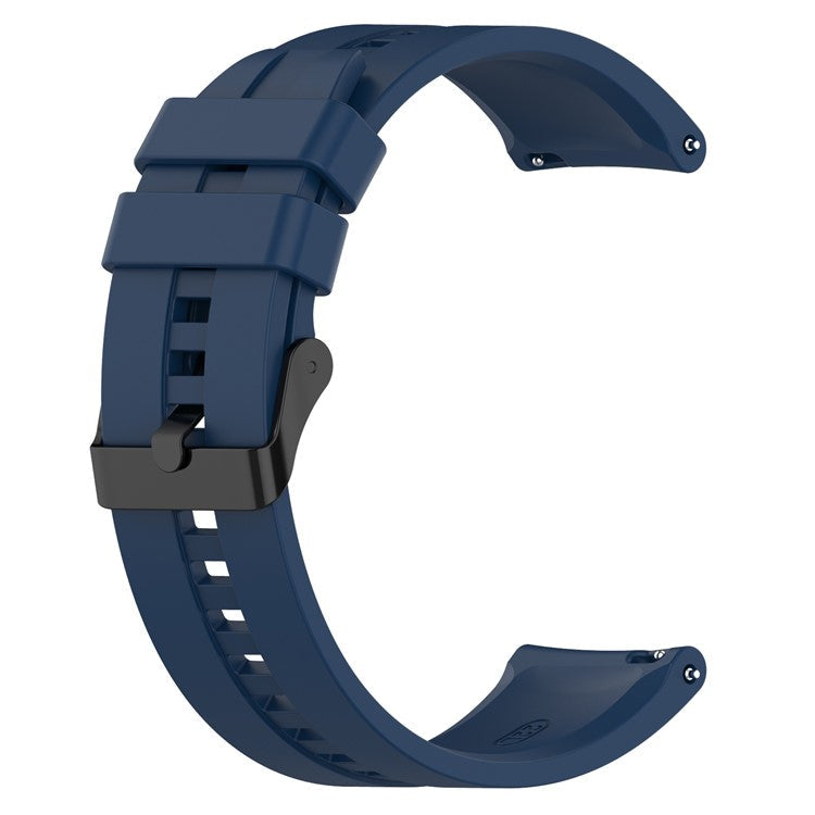 20mm Silicone Adjustable Watch Band Wrist Strap for Huawei Watch GT Runner/Watch GT3 42mm - Black Steel Buckle/Dark Blue