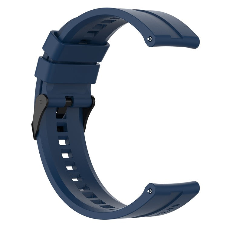 20mm Silicone Adjustable Watch Band Wrist Strap for Huawei Watch GT Runner/Watch GT3 42mm - Black Steel Buckle/Dark Blue