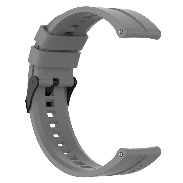 20mm Silicone Adjustable Watch Band Wrist Strap for Huawei Watch GT Runner/Watch GT3 42mm - Black Steel Buckle/Grey