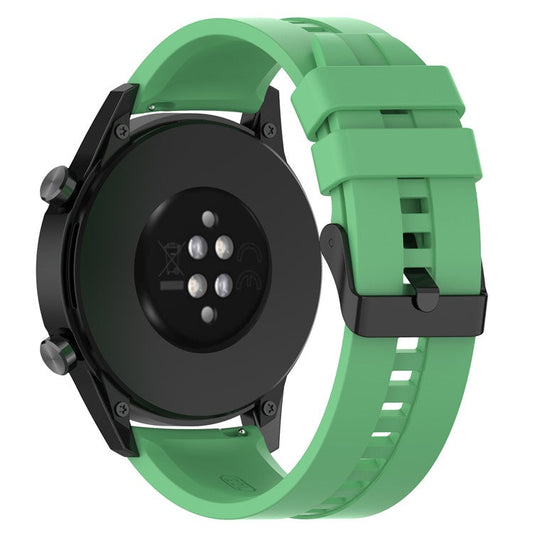 20mm Silicone Adjustable Watch Band Wrist Strap for Huawei Watch GT Runner/Watch GT3 42mm - Black Steel Buckle/Mint Green
