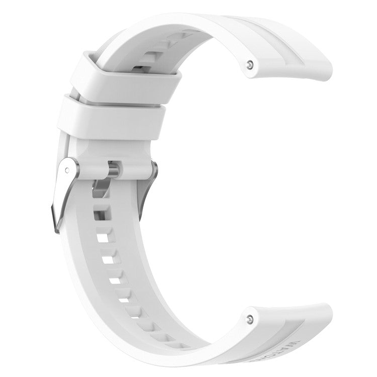 20mm Silicone Adjustable Watch Band Wrist Strap for Huawei Watch GT Runner/Watch GT3 42mm - Black Steel Buckle/White