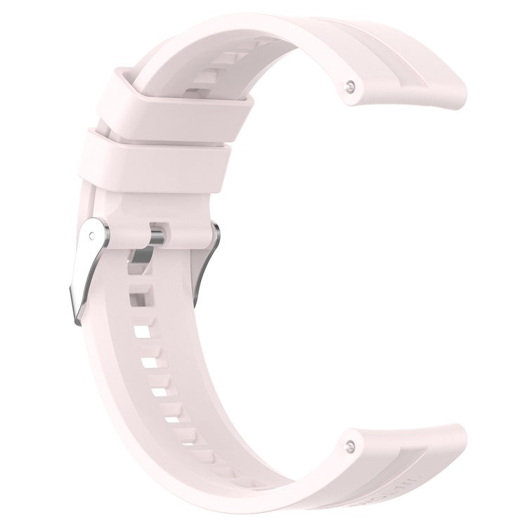 20mm Silicone Smart Watch Strap Adjustable Wristband Bracelet for Huawei Watch GT Runner/Watch GT3 42mm - Silver Steel Buckle/Light Pink