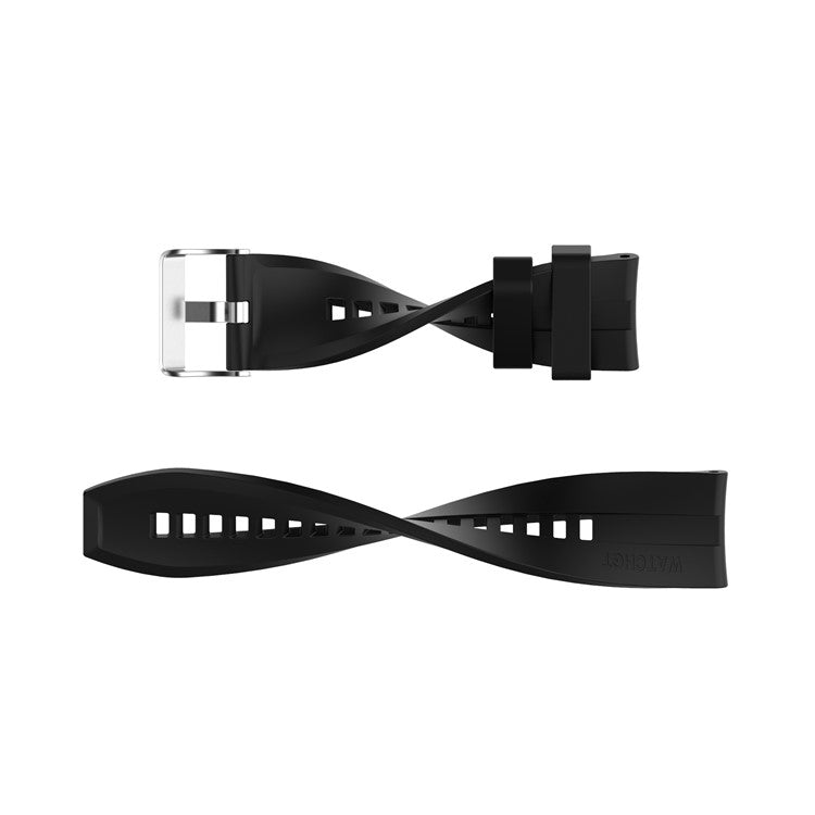 20mm Silicone Smart Watch Strap Adjustable Wristband Bracelet for Huawei Watch GT Runner/Watch GT3 42mm - Silver Steel Buckle/Light Pink