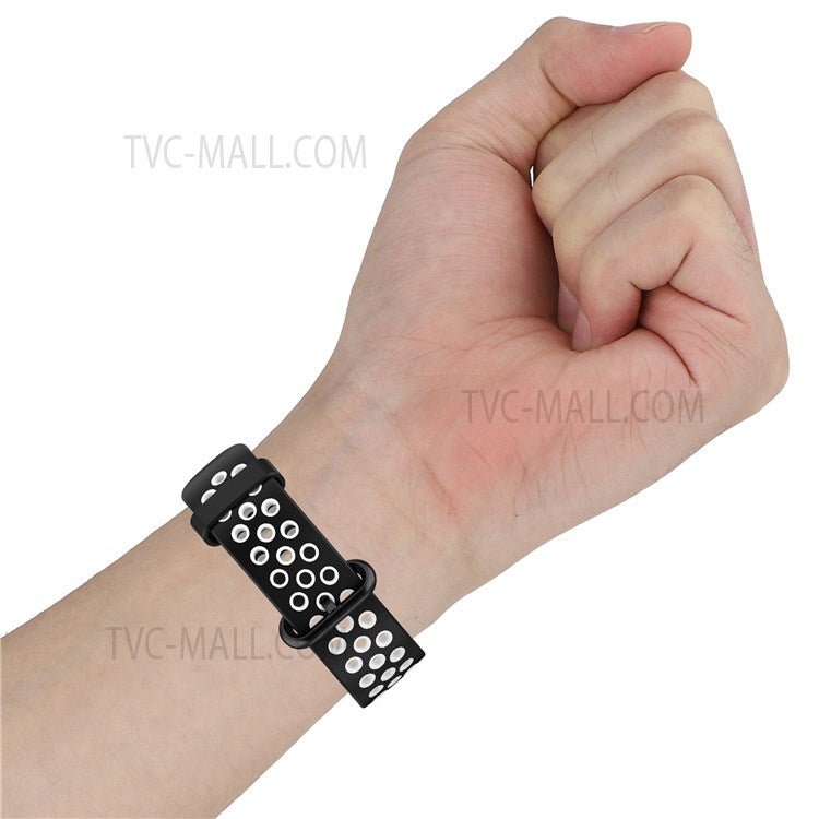 Dual-Color Hollow Silicone Watchband Strap Replacement for Xiaomi Redmi Watch 2 - Red/White