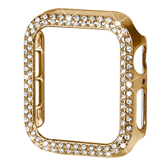 Shiny Rhinestone Scratch-resistant Hard PC Protective Watch Cover Case for Apple Watch Series 3/2/1 42mm - Gold
