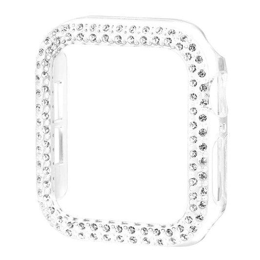 Rhinestone Decor Smart Watch Frame Case Hard PC Protective Cover for Apple Watch Series 3/2/1 38mm - Transparent