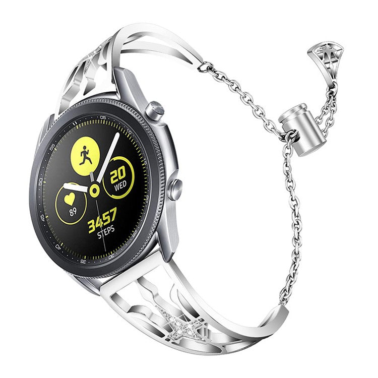 Hollow Out Crown Shaped Rhinestone Watch Band Stainless Steel Adjustable Slide Bracelet Wristband Strap for Samsung Gear S3 Classic/S3 Frontier - Silver