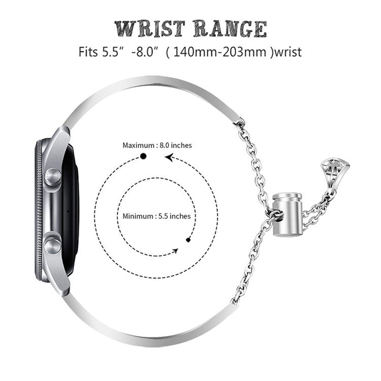 Hollow Out Crown Shaped Rhinestone Watch Band Stainless Steel Adjustable Slide Bracelet Wristband Strap for Samsung Gear S3 Classic/S3 Frontier - Silver