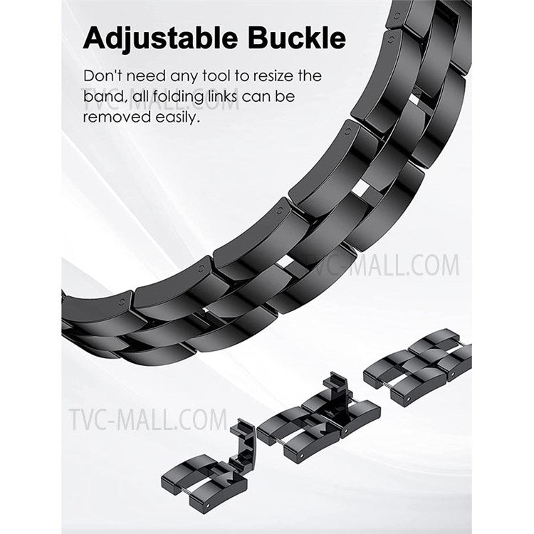 Rhinestone Decor Protective Case + X-shape Metal Watch Strap Scratch-resistant Replacement for Apple Watch Series 3/2/1 42mm - Black