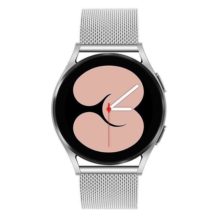20mm Milanese Fine Mesh Stainless Steel Replacement Watch Strap for Samsung Galaxy Watch4 Classic 42mm 46mm/Galaxy Watch Active/Galaxy Watch Active2 40mm 44mm - Silver