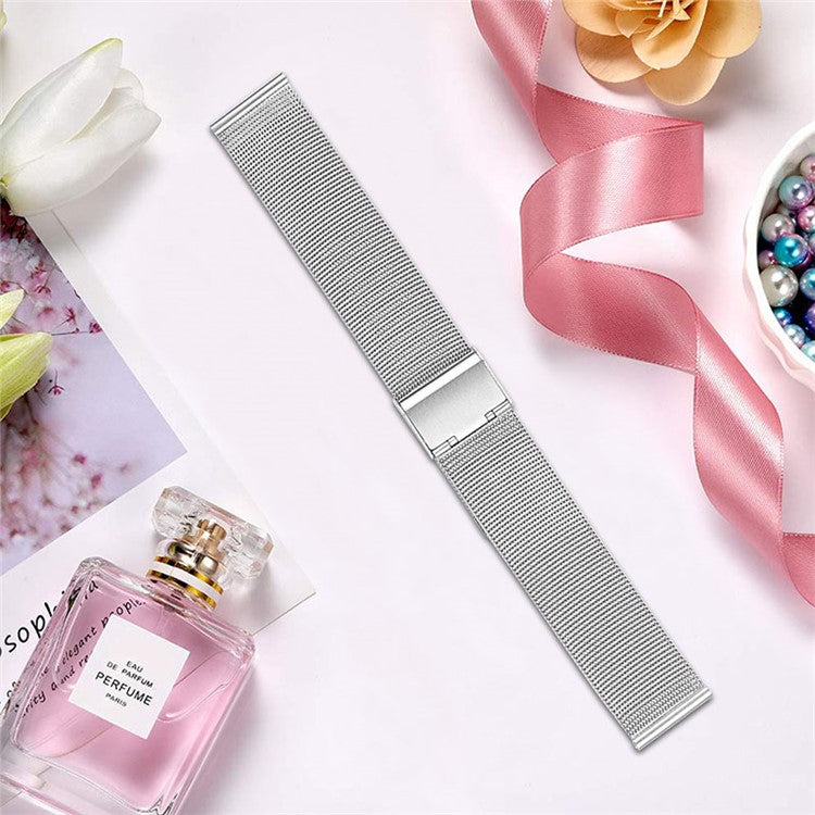 20mm Milanese Fine Mesh Stainless Steel Replacement Watch Strap for Samsung Galaxy Watch4 Classic 42mm 46mm/Galaxy Watch Active/Galaxy Watch Active2 40mm 44mm - Silver