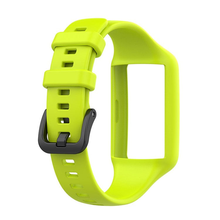 Replacement One-piece Smart Watch Strap Case Silicone Wrist Band for Honor Band 6/Huawei Band 6/Huawei Band 6 pro - Green
