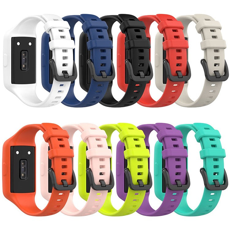 Replacement One-piece Smart Watch Strap Case Silicone Wrist Band for Honor Band 6/Huawei Band 6/Huawei Band 6 pro - Green