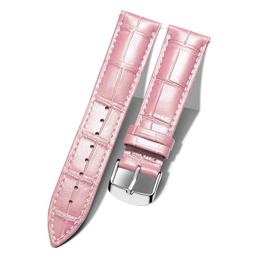 For Garmin Vivoactive 3/Vivoactive 3 Music/Venu Crocodile Texture Cowhide Leather Watch Strap Replacement Wrist Band - Pink