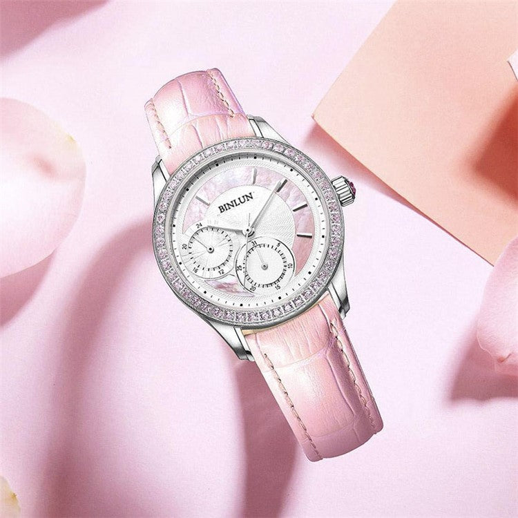 For Garmin Vivoactive 3/Vivoactive 3 Music/Venu Crocodile Texture Cowhide Leather Watch Strap Replacement Wrist Band - Pink