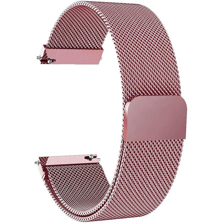 For Garmin Forerunner 245/Forerunner 645 Stainless Steel Magnetic Anti-sweat Milanese Mesh Wrist Strap Smart Watch Band (20mm) - Rose Pink