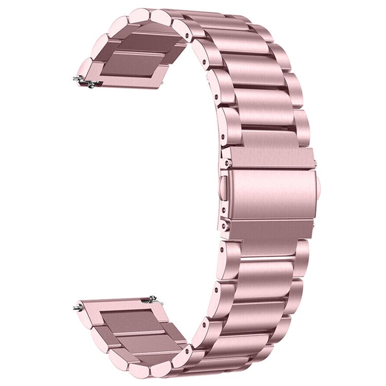 For Garmin Vivomove 3/Garminmove 3 20mm Quick Release Watchband Stainless Steel Watch Strap Business Watch Band - Rose Pink