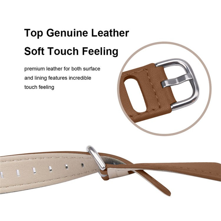 For Samsung Gear S3 Frontier/Gear S3 Adjustable Stylish Watch Strap with Stainless Steel Buckle Cowhide Leather Wrist Band (22mm) - Brown