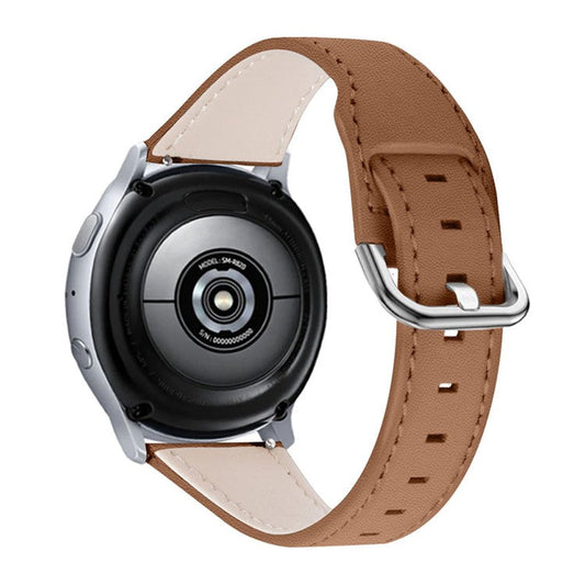 For Huami Amazfit GTR 47mm / Pace Cowhide Leather Anti-scratch Replacement Wrist Band with Stainless Steel Buckle Watch Strap (22mm) - Brown