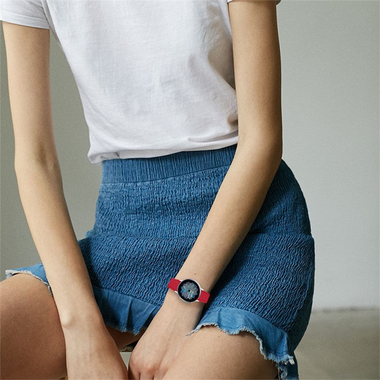 For Huami Amazfit Stratos / Amazfit 2 Stratos Cowhide Leather Soft Touch Wrist Band with Stainless Steel Buckle Watch Strap (22mm) - Red