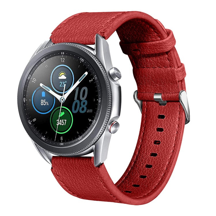For Huawei Watch GT 2e/GT 2 46mm Stylish Cowhide Genuine Leather Double-sided Textured Watch Band Wrist Strap - Red