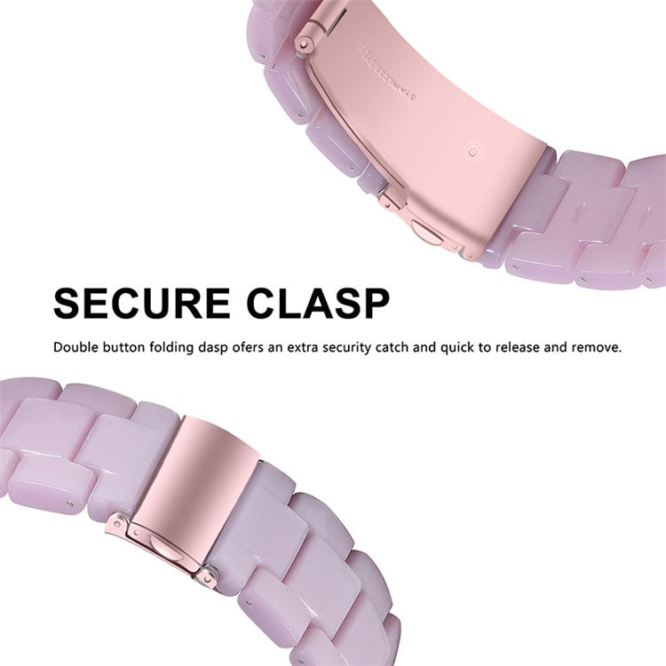 20mm Resin Smart Watch Strap for Garmin Vivomove 3/Garminmove 3, Replacement Wristband with Stainless Steel Buckle - Light Purple
