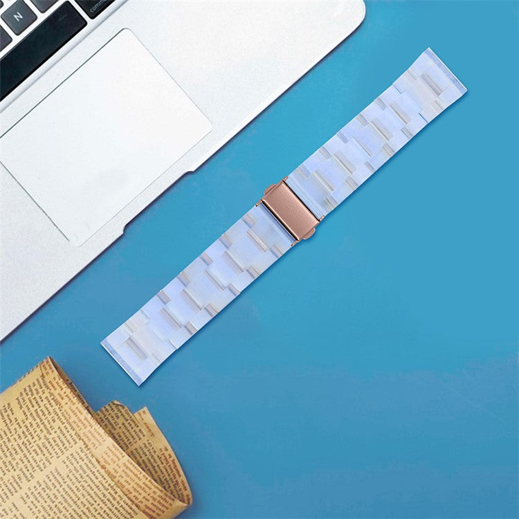 20mm Resin Smart Watch Strap for Garmin Vivomove 3/Garminmove 3, Replacement Wristband with Stainless Steel Buckle - Baby Blue