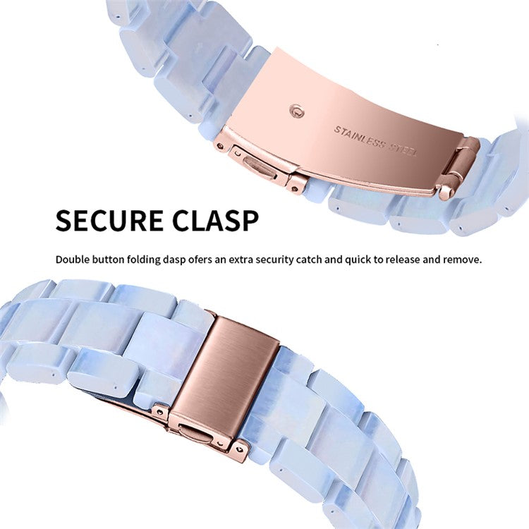20mm Resin Smart Watch Strap for Garmin Vivomove 3/Garminmove 3, Replacement Wristband with Stainless Steel Buckle - Baby Blue