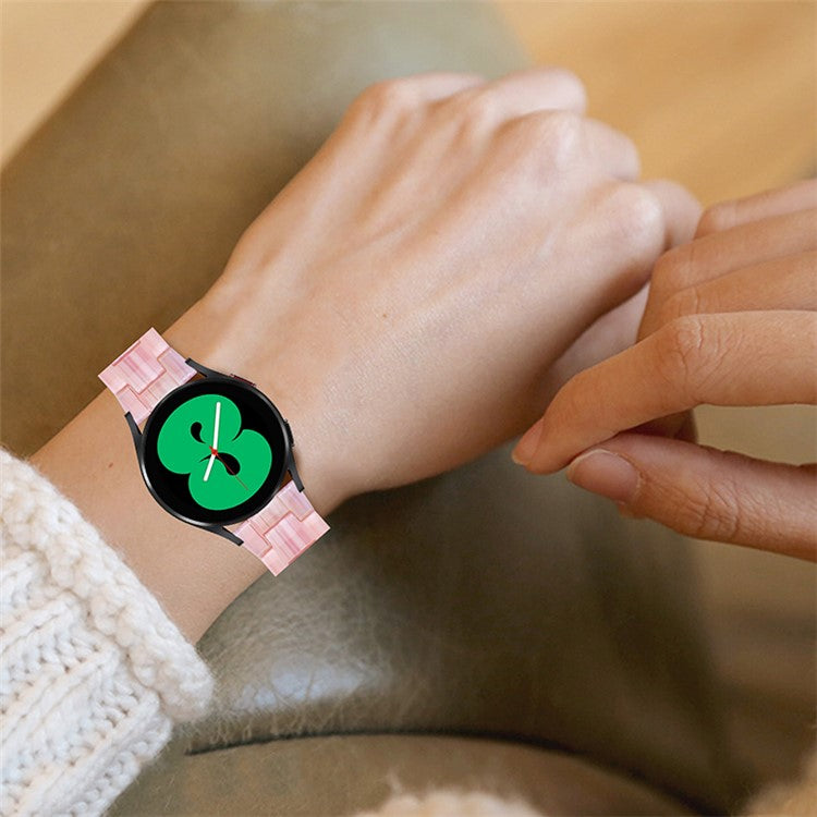 20mm Resin Smart Watch Strap for Garmin Vivomove 3/Garminmove 3, Replacement Wristband with Stainless Steel Buckle - Silk Pink