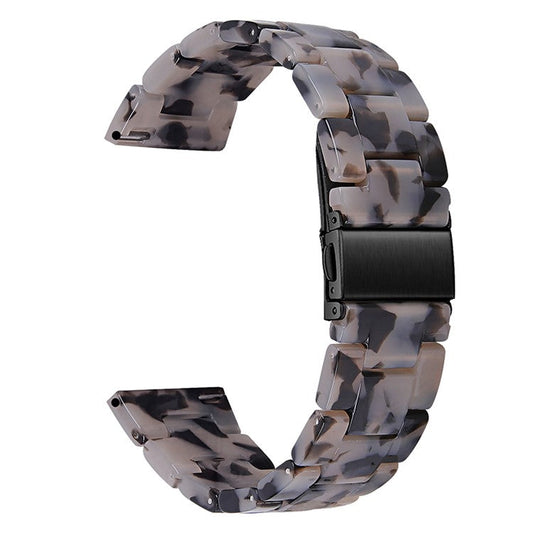 For Huawei Watch 2/Watch GT 2 42mm Resin Watch Band Wrist Strap Replacement 20mm with Stainless Steel Buckle  - Black/Grey