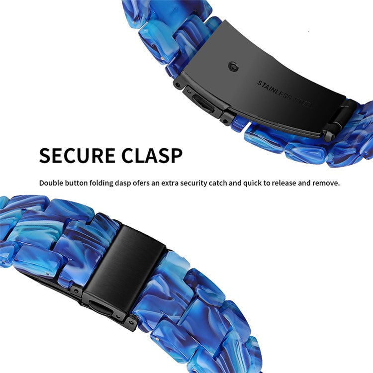 20mm Resin Watch Band for Huawei Watch 2/Watch GT 2 42mm, Stainless Steel Buckle Replacement Strap - Aurora Blue