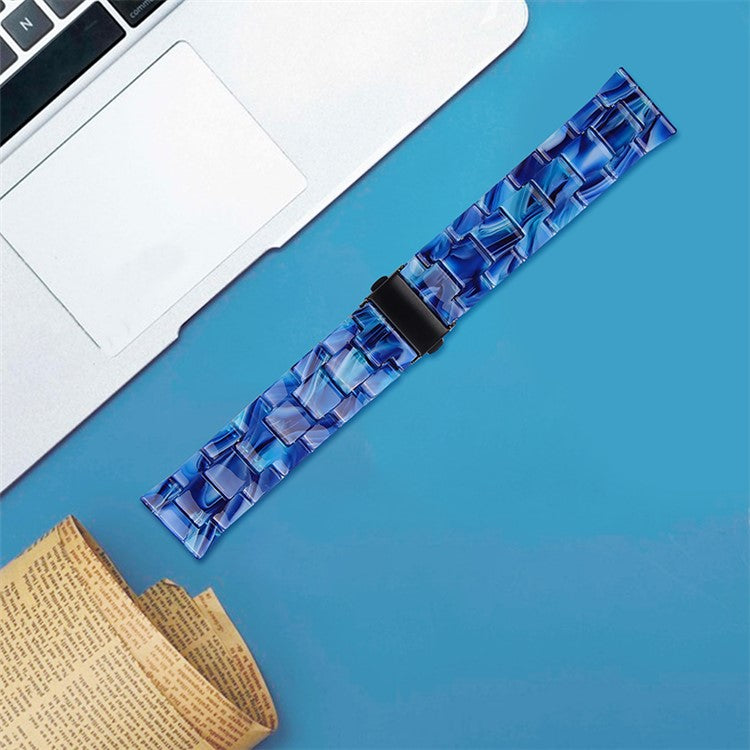 20mm Resin Watch Band for Huawei Watch 2/Watch GT 2 42mm, Stainless Steel Buckle Replacement Strap - Aurora Blue