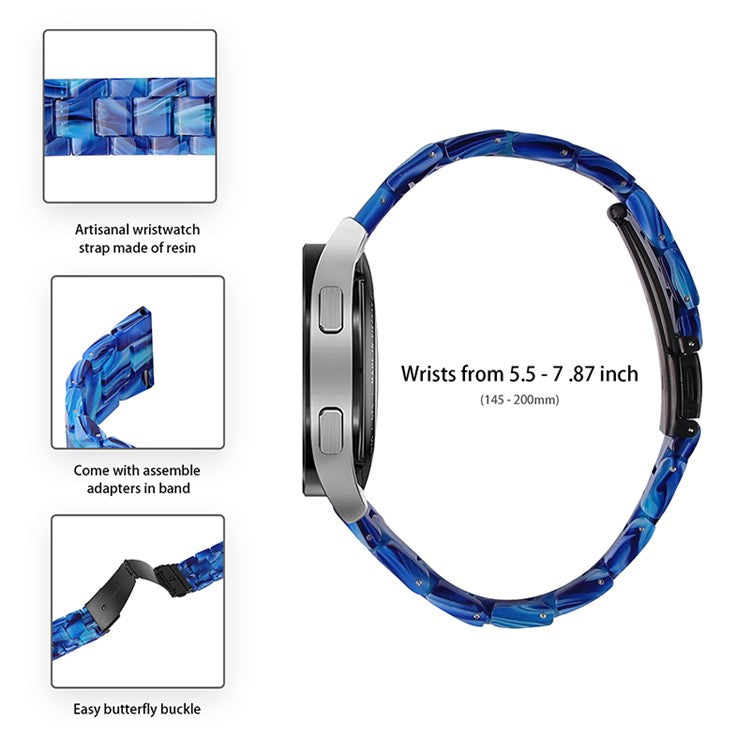 20mm Resin Watch Band for Huawei Watch 2/Watch GT 2 42mm, Stainless Steel Buckle Replacement Strap - Aurora Blue