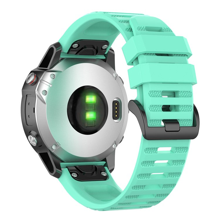 For Garmin Fenix 7/Epix Solid Color Quick Release Silicone Watch Band Replacement Wrist Strap 22mm - Lake Blue