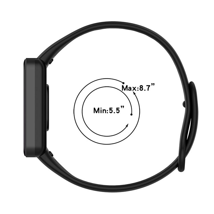 For Xiaomi Redmi Smart Band Pro Solid Color Soft Silicone Watch Band Adjustable Wrist Strap - Red
