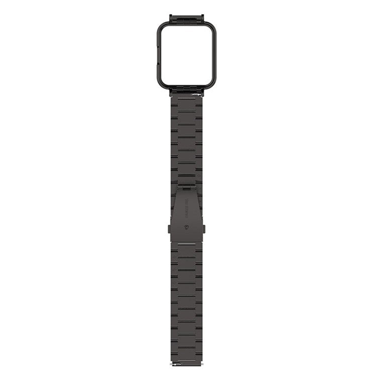 For Xiaomi Redmi Watch 2 Lite Metal Three Beads Wrist Strap+Watch Case - Black