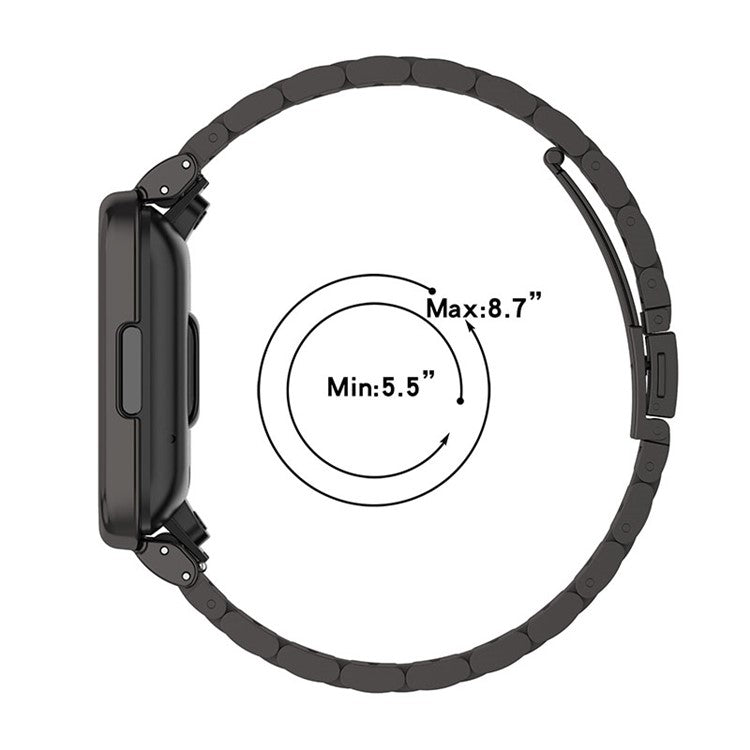 For Xiaomi Redmi Watch 2 Lite Metal Three Beads Wrist Strap+Watch Case - Black