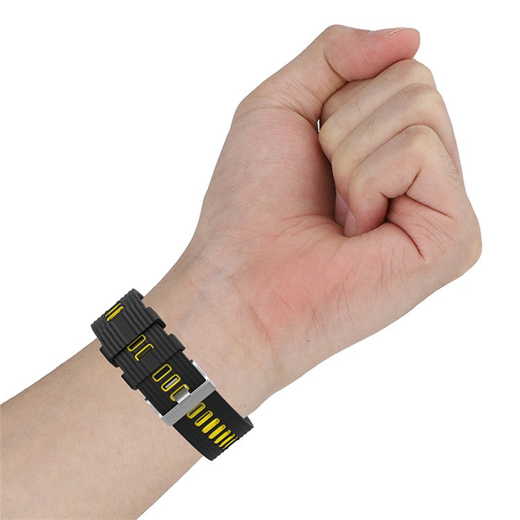 For Huawei Watch GT 3 (46mm) Dual Color 22mm Silicone Watch Strap Replacement Wrist Band - Black/Cyan