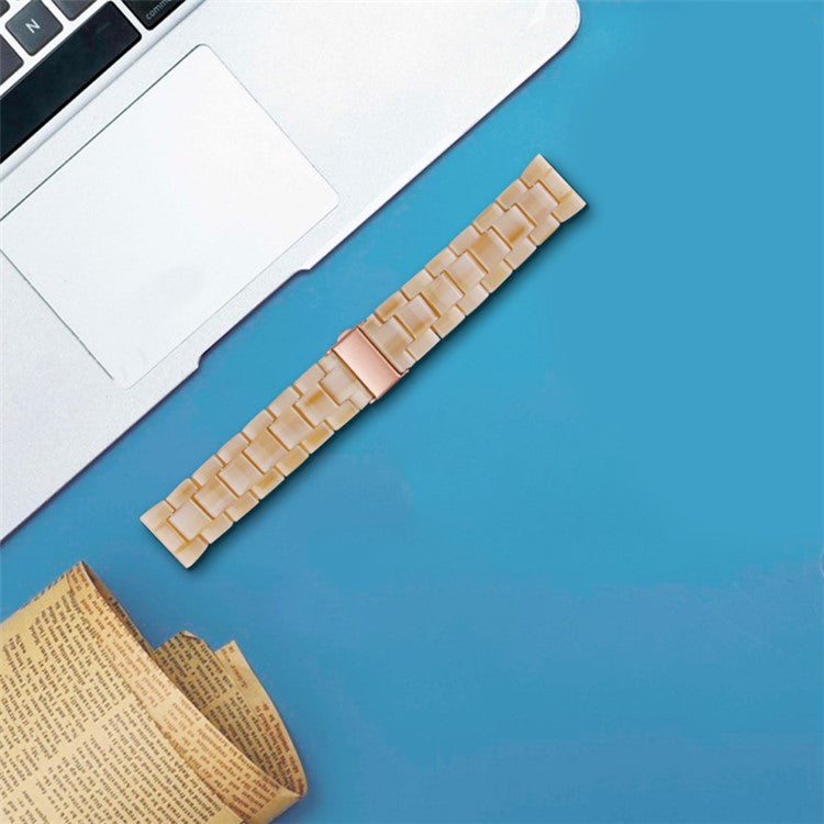 For Huami Amazfit Bip S/GTR 42mm/GTS/Bip Lite Resin Watch Strap Wristband 20mm with Stainless Steel Buckle - Ivory