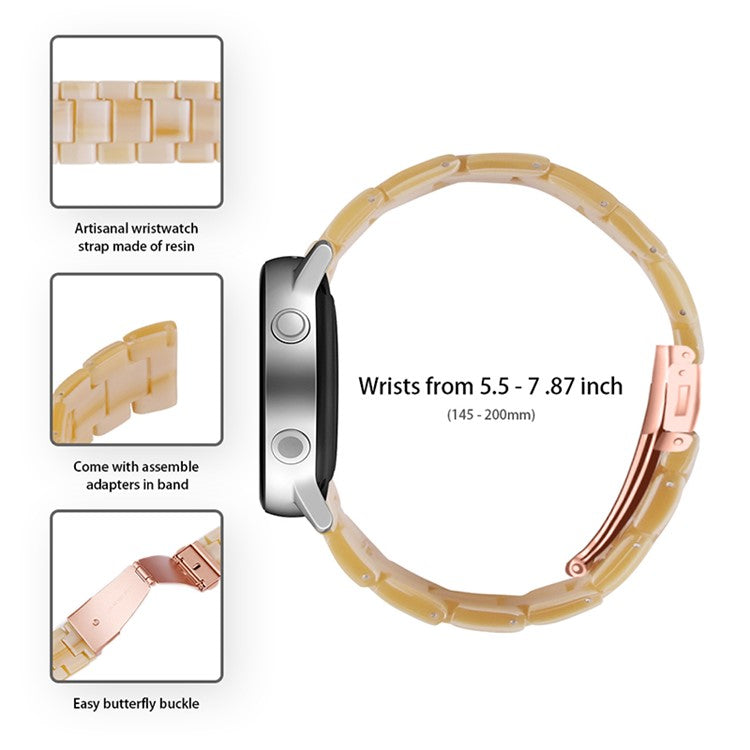 For Huami Amazfit Bip S/GTR 42mm/GTS/Bip Lite Resin Watch Strap Wristband 20mm with Stainless Steel Buckle - Ivory