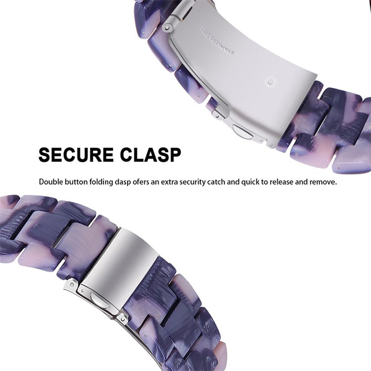 For Garmin Vivomove3/Garmin Move3 Fashionable Watch Strap Replacement Resin Wrist Band 20mm - Dark Grey/Pink
