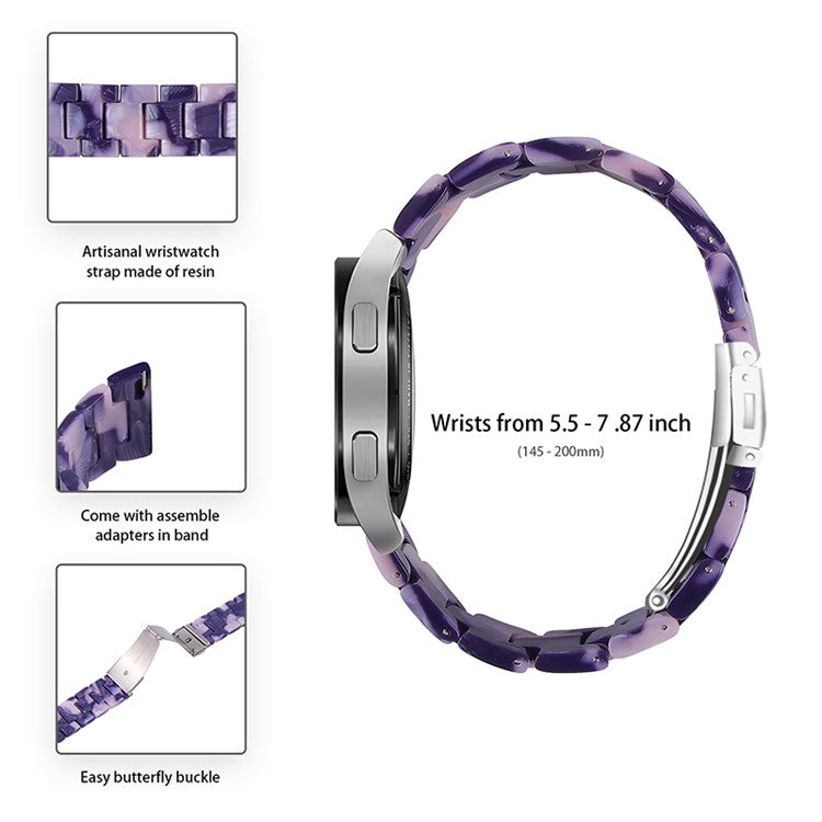For Garmin Vivomove3/Garmin Move3 Fashionable Watch Strap Replacement Resin Wrist Band 20mm - Dark Grey/Pink