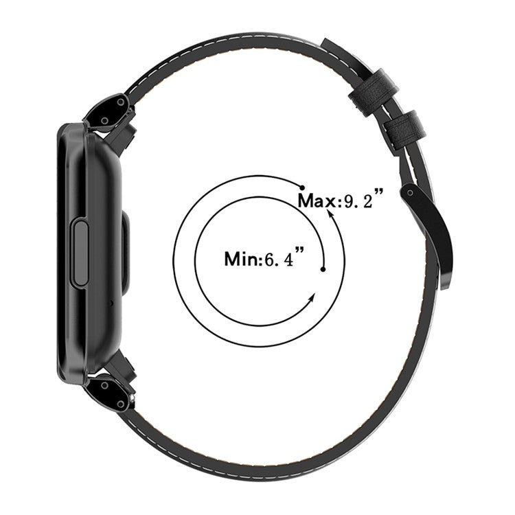 For Xiaomi Redmi Watch 2 Lite Replacement Genuine Leather Strap Adjustable Watch Band - Grey