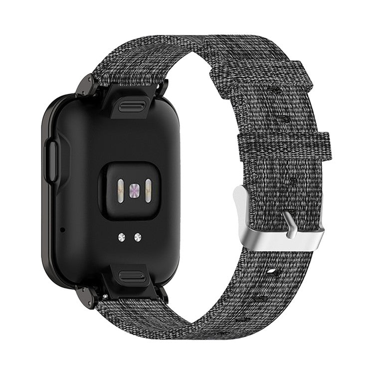 For Xiaomi Redmi Watch/Mi Watch Lite Nylon Canvas Smart Watch Band Adjustable Replacement Strap - Dark Grey