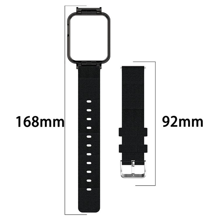 For Xiaomi Redmi Watch/Mi Watch Lite Nylon Canvas Smart Watch Band Adjustable Replacement Strap - Dark Grey