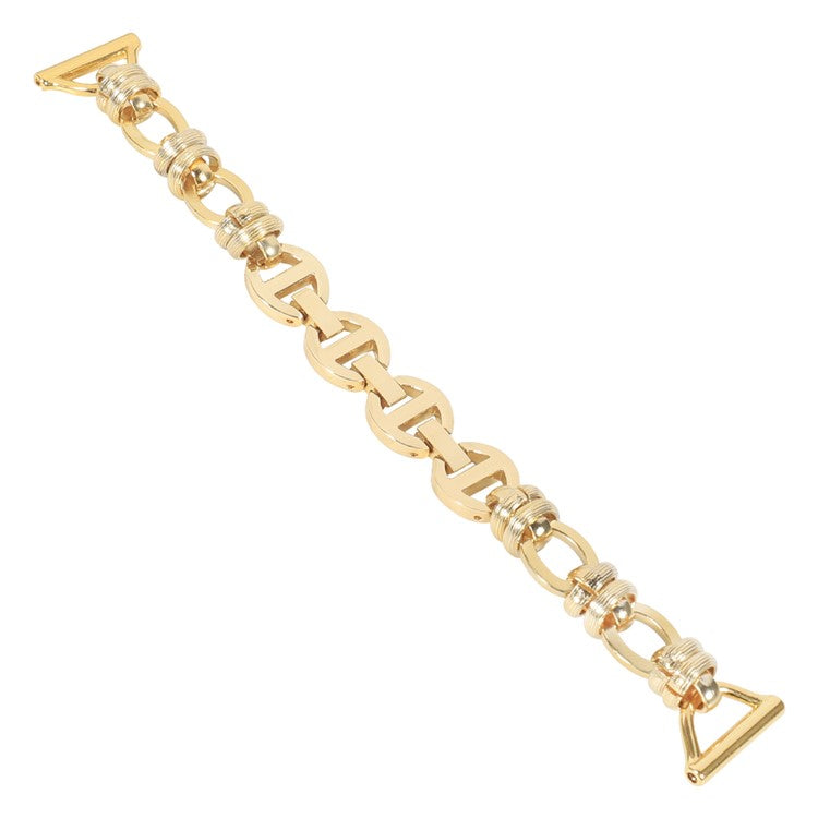 For Huawei Watch GT3 42mm/Samsung Galaxy Watch 4/4 Classic 20mm Universal Threaded Metal Chain Strap Replacement Watchband - Gold